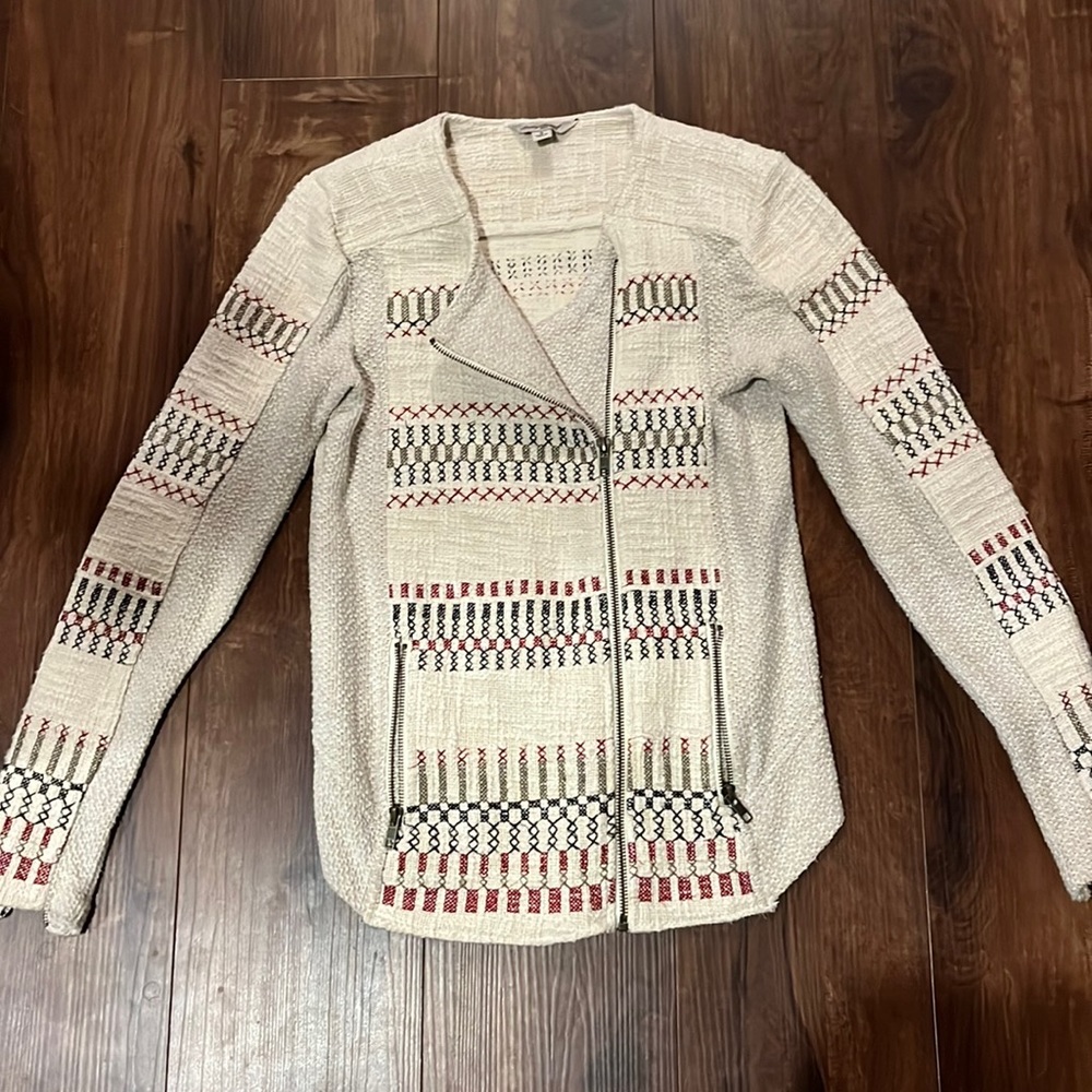 Lucky brand embroidered Moto jacket